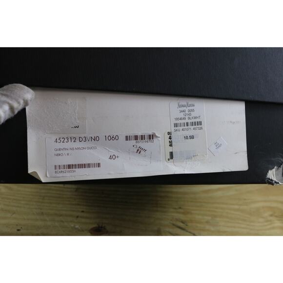 Gucci Sneakers Womens 10.5B Black Leather Peggy Platform Striped Shoes Italy - Picture 10 of 15